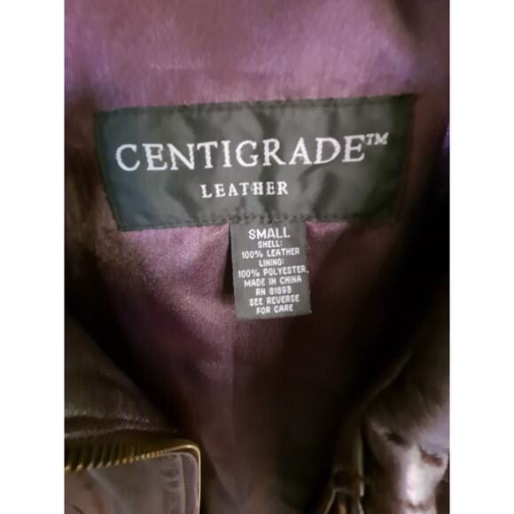 Centigrade‎ Purple Leather Full Zip Jacket Size Small - Picture 3 of 6